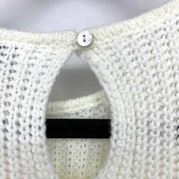 Lucy Paris Sweater Vest Womens Size Small Cream Open Knit Sleeveless - Picture 3 of 6
